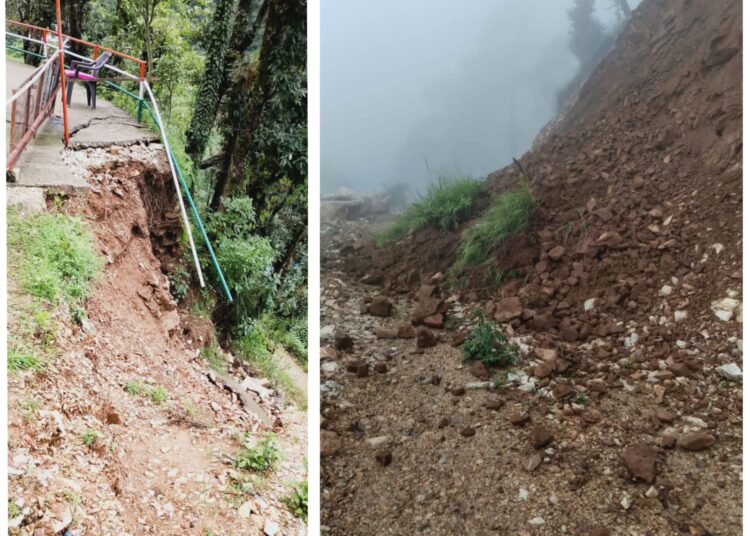 कीर्तिनगर के अंतिम गांव टोला में सड़क बंद,विद्यालय भवन पर मंडराया खतरा-तीन जगह भूस्खलन से ग्रामीण बेहाल