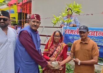 बगड़ेश्वर महादेव की प्राण-प्रतिष्ठा बनी पर्यावरण संरक्षण का संकल्प पर्व,समलौण परंपरा से रोपे बेलपत्र और रुद्राक्ष