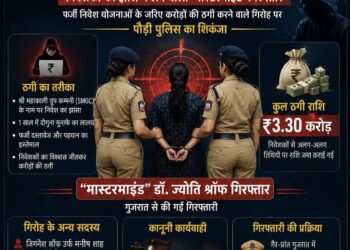 दोगुना मुनाफे का झांसा देकर 3.30 करोड़ की ठगी,कथित डॉक्टर बहन गुजरात से गिरफ्तार